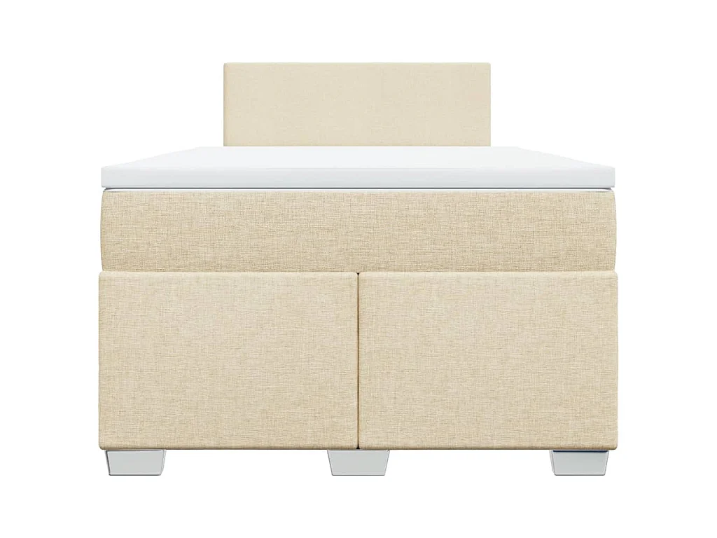 Giroletto a Molle con Materasso Crema 120x190 cm in Tessuto