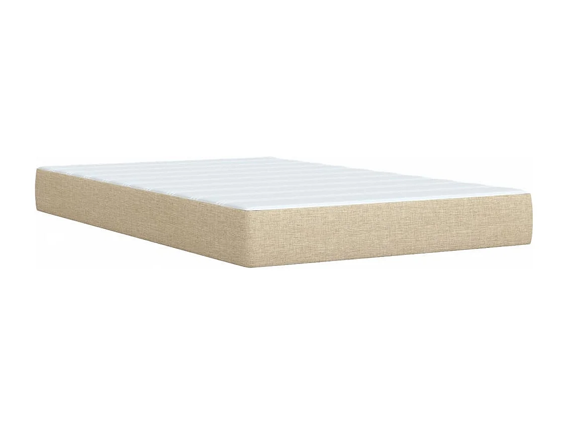 Giroletto a Molle con Materasso Crema 120x190 cm in Tessuto