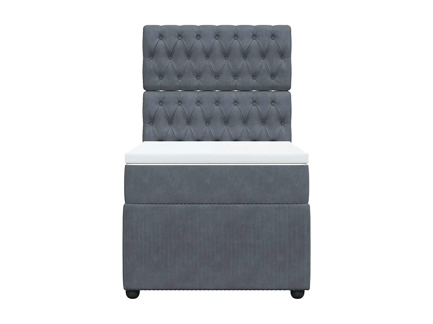 Sommier à lattes de lit avec matelas Gris foncé 100x200 cm