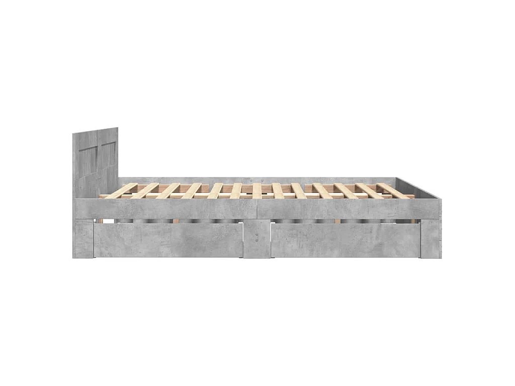 Giroletto Testiera Grigio Cemento 120x190 cm Legno Multistrato