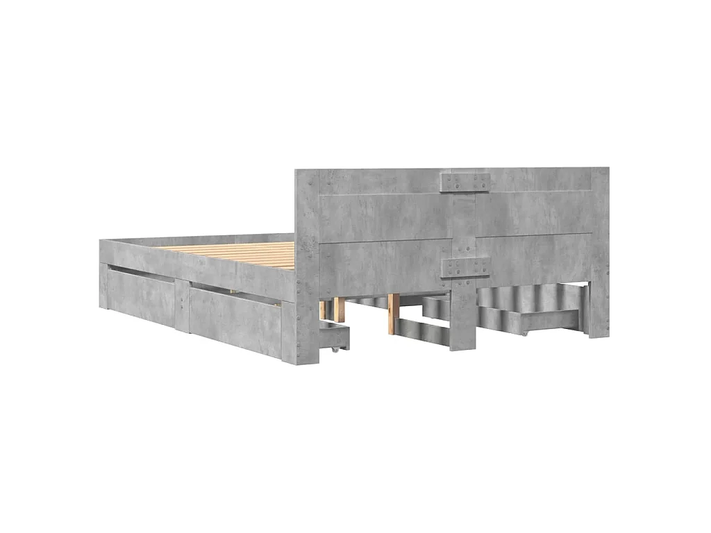 Giroletto Testiera Grigio Cemento 120x190 cm Legno Multistrato