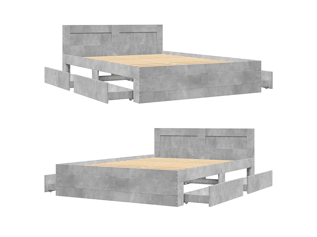 Giroletto Testiera Grigio Cemento 120x190 cm Legno Multistrato