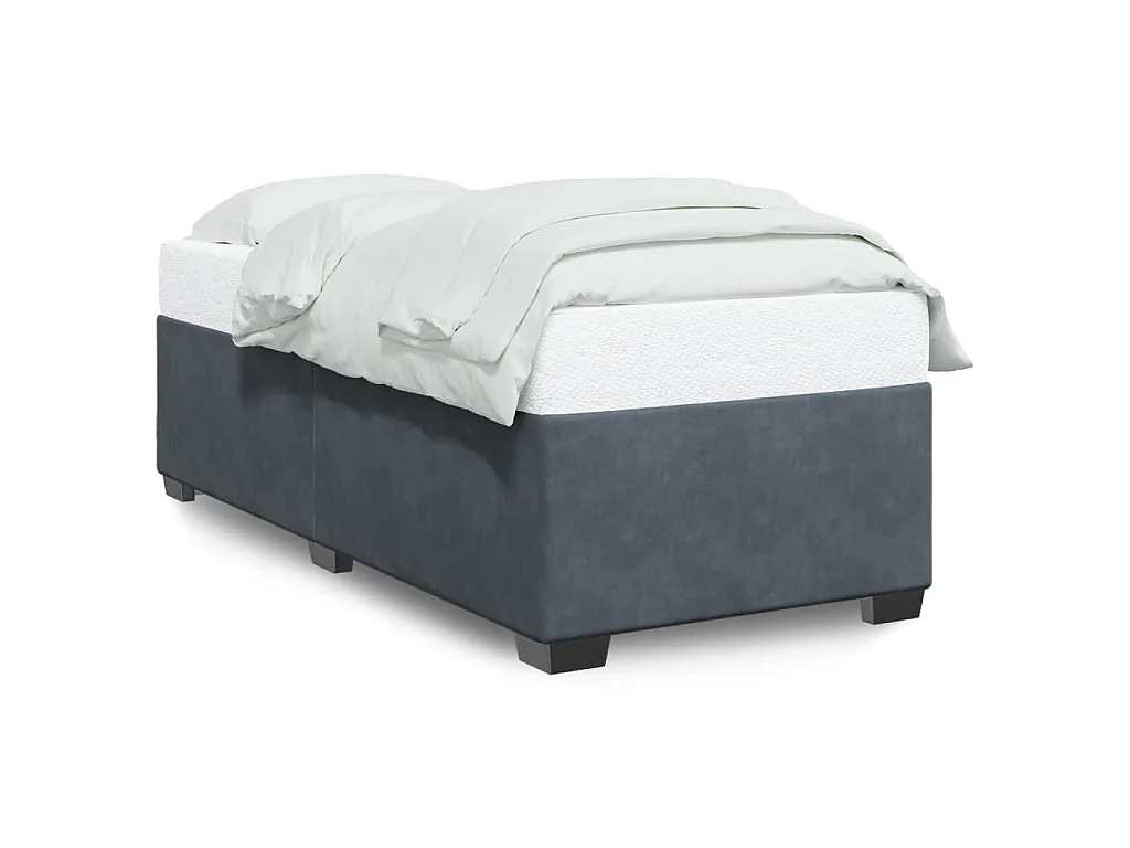 Giroletto senza Materasso Grigio Scuro 80x200 cm Velluto