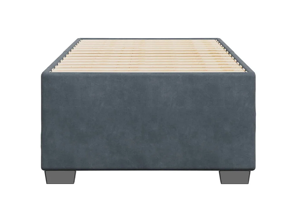 Giroletto senza Materasso Grigio Scuro 80x200 cm Velluto