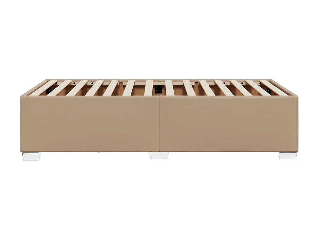Estrutura de cama 90x190 cm couro artificial cappuccino