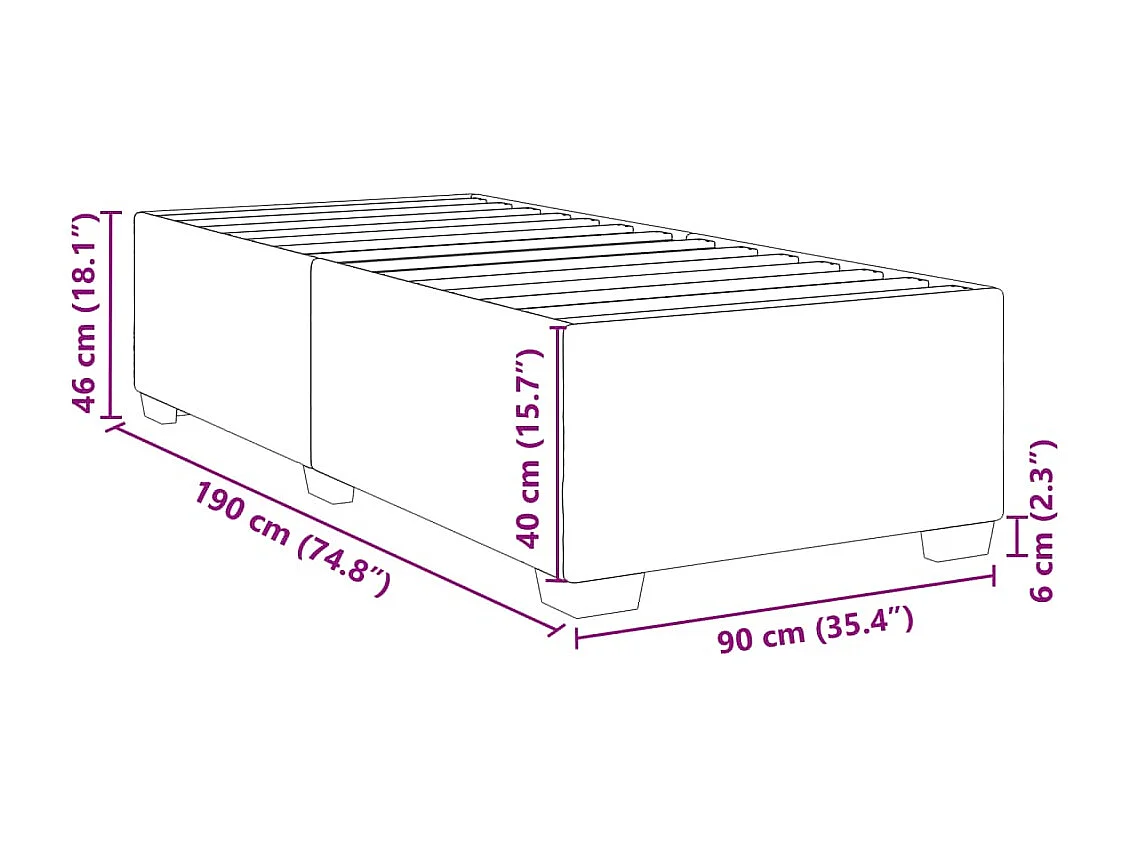 Estrutura de cama 90x190 cm couro artificial cappuccino