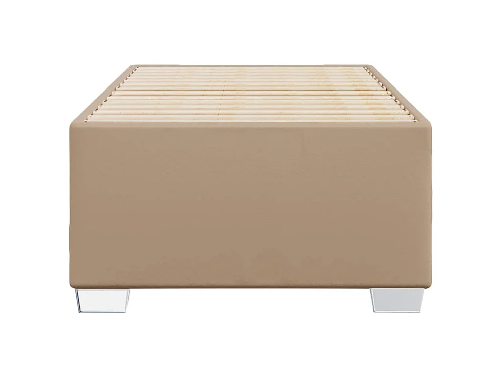 Estructura cama sin colchón cuero sintético capuchino 90x190 cm