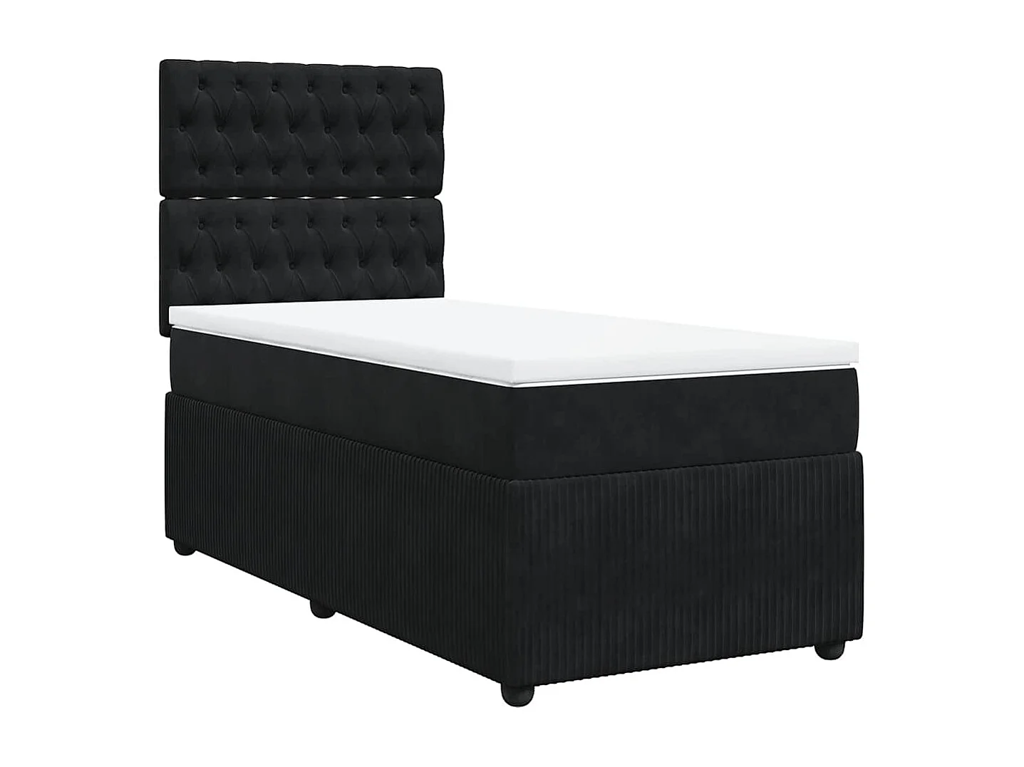 Cama com molas/colchão 100x200 cm veludo preto