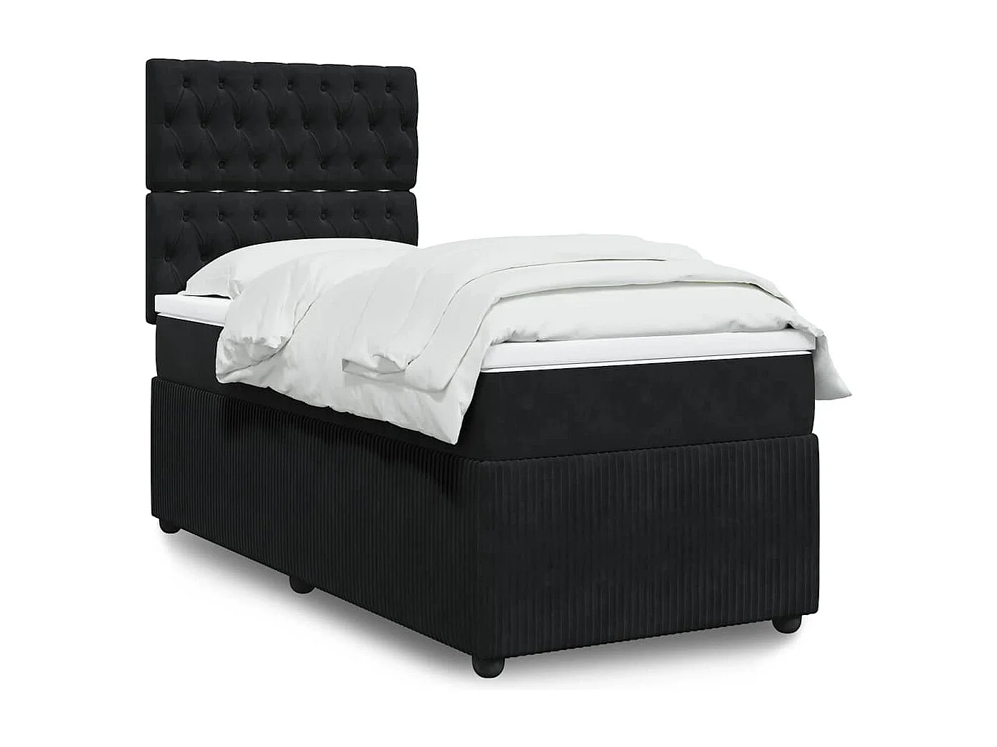Cama com molas/colchão 100x200 cm veludo preto