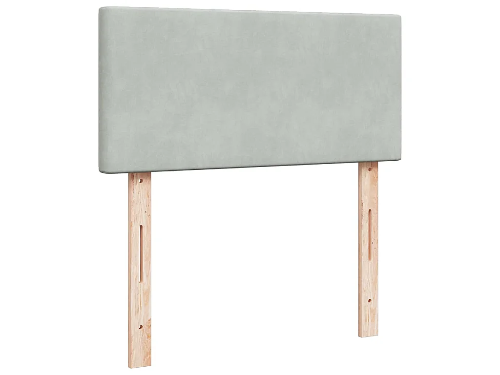 Boxspringbett mit Matratze Hellgrau 100x200 cm Samt