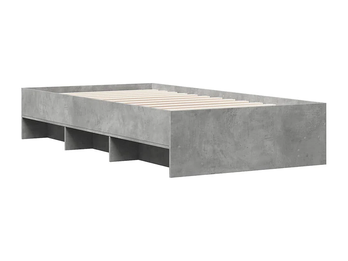 Cadre de lit sans matelas gris béton 90x190cm bois d'ingénierie