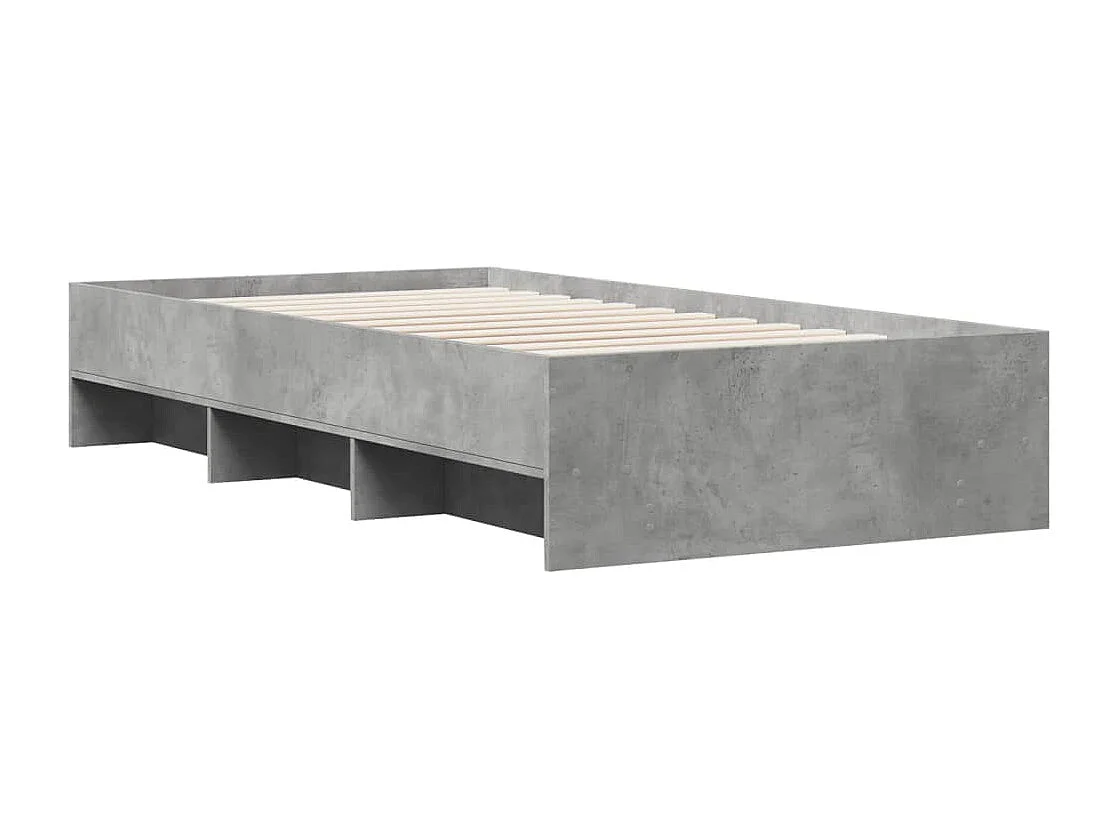 Cadre de lit sans matelas gris béton 90x190cm bois d'ingénierie