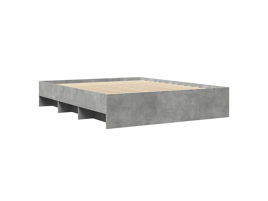 Estructura de cama madera de ingeniería gris hormigón 150x200cm