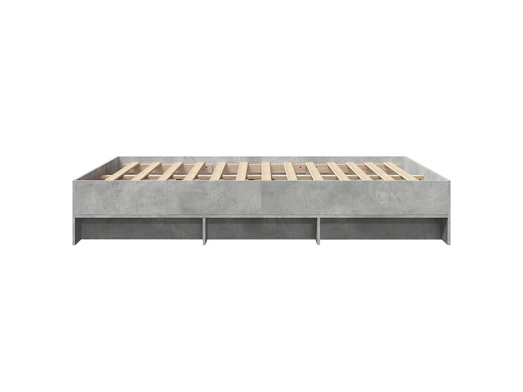 Estructura de cama madera de ingeniería gris hormigón 150x200cm