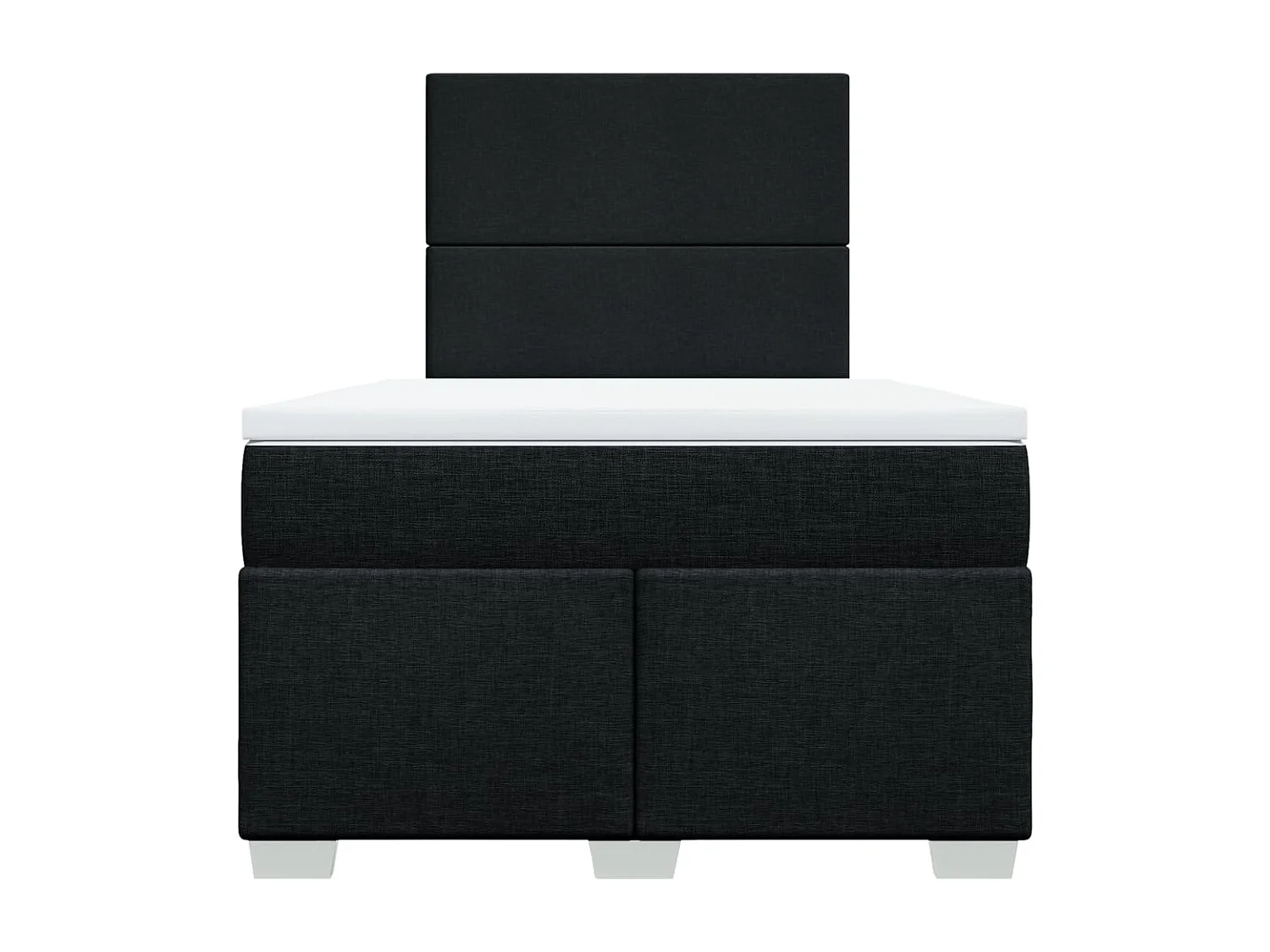 Giroletto a Molle con Materasso Nero 120x190 cm in Tessuto