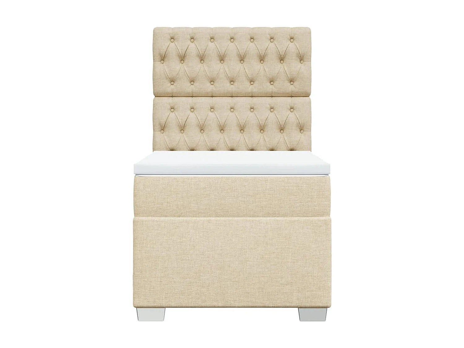 Boxspringbett mit Matratze Creme 100x200 cm Stoff