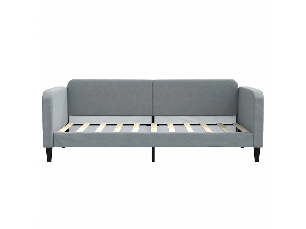 Divano Letto con Materasso Grigio Chiaro 90x190 cm in Tessuto