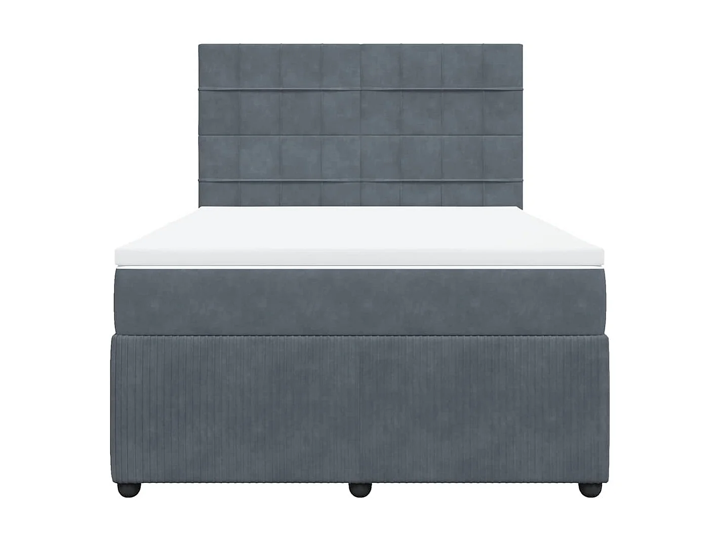 Boxspring met matras fluweel donkergrijs 140x200 cm