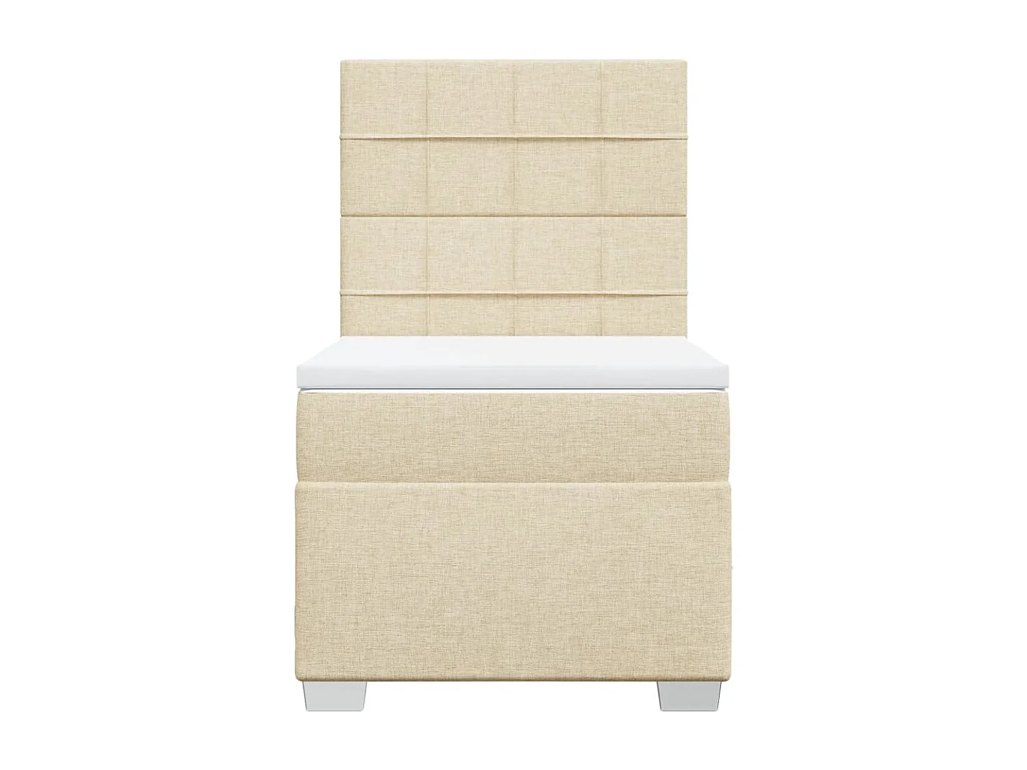 Boxspringbett mit Matratze Creme 90x190 cm Stoff