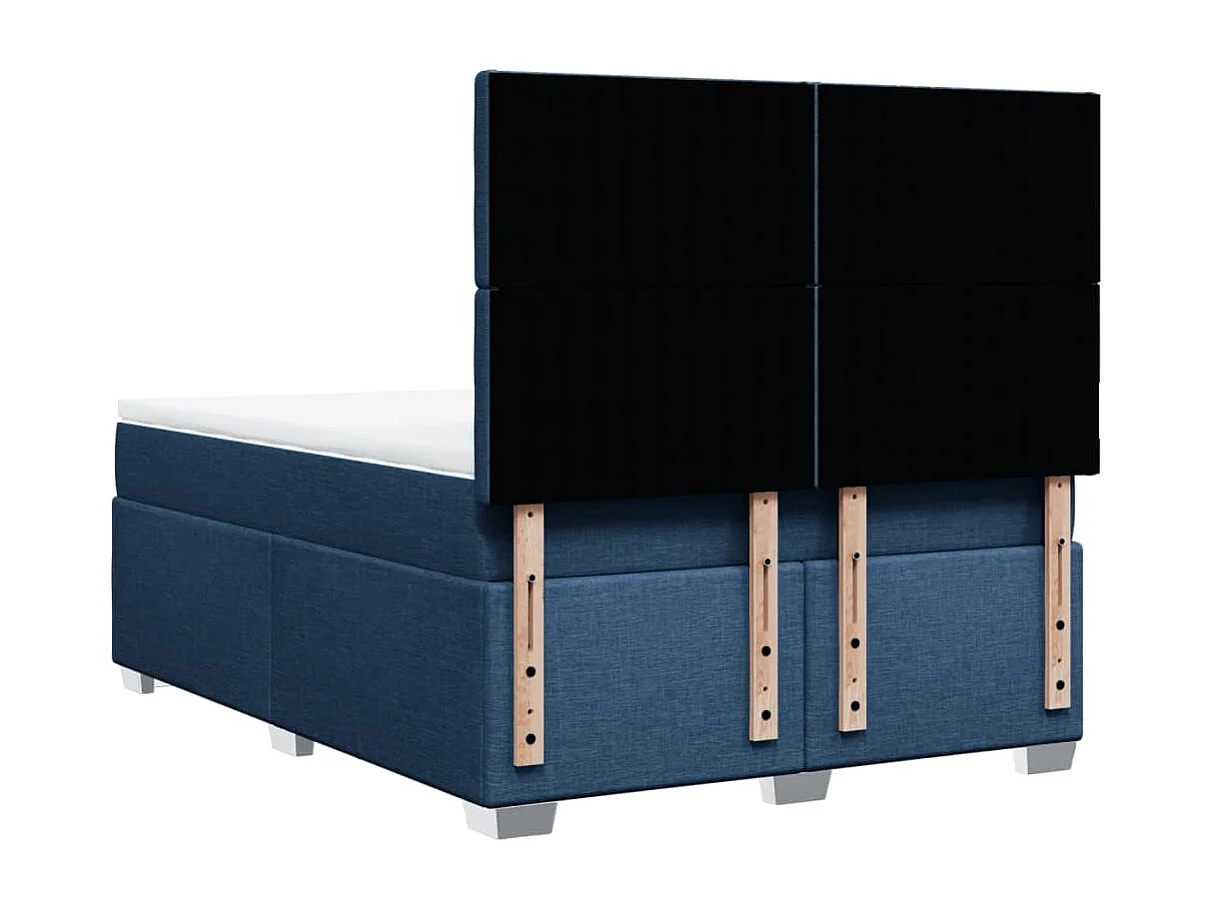 Boxspring met matras stof blauw 140x190 cm