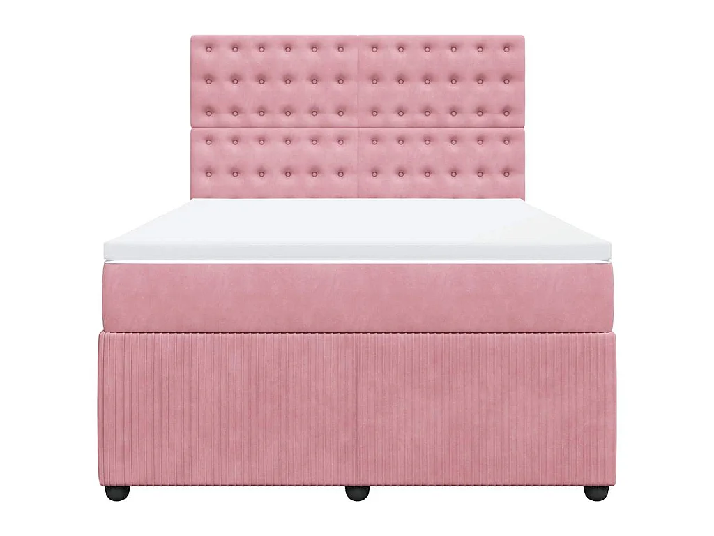 Boxspringbett mit Matratze Rosa 160x200 cm Samt