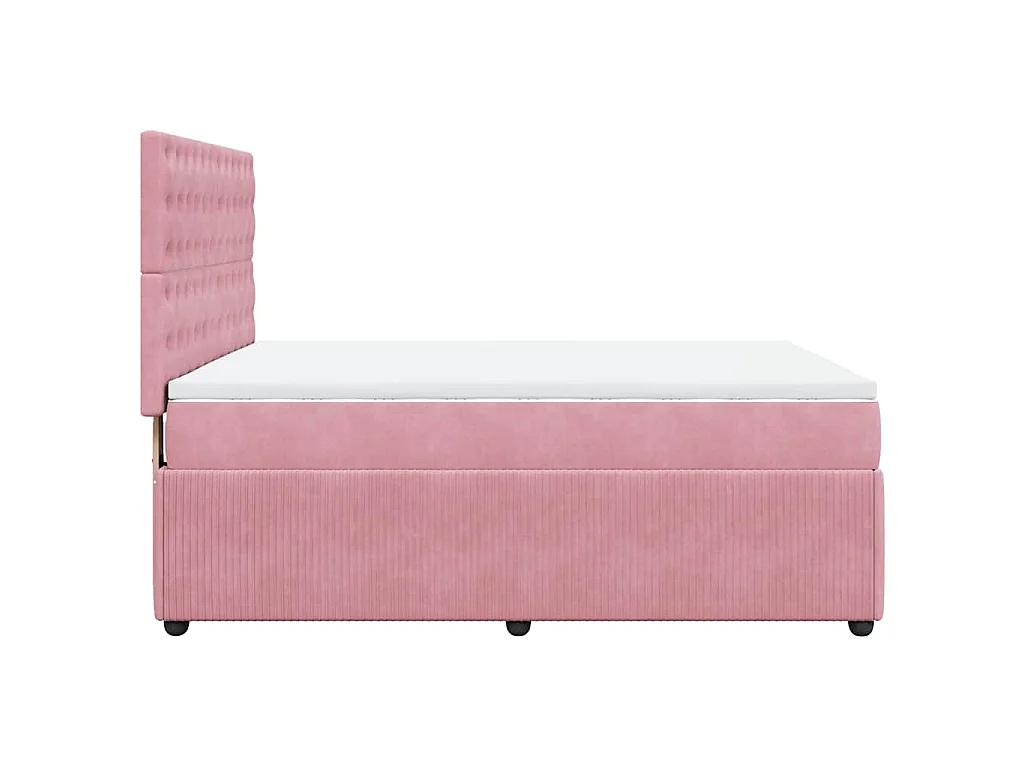 Boxspringbett mit Matratze Rosa 160x200 cm Samt