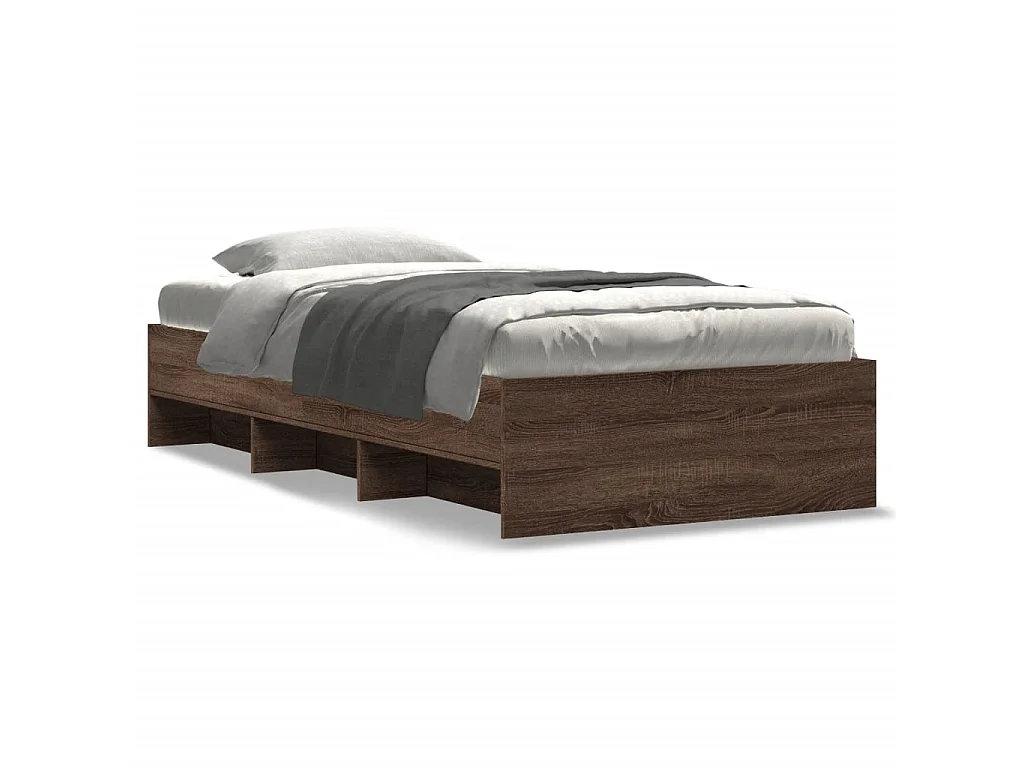 Bedframe zonder matras bewerkt hout bruin eikenkleur 90x190 cm