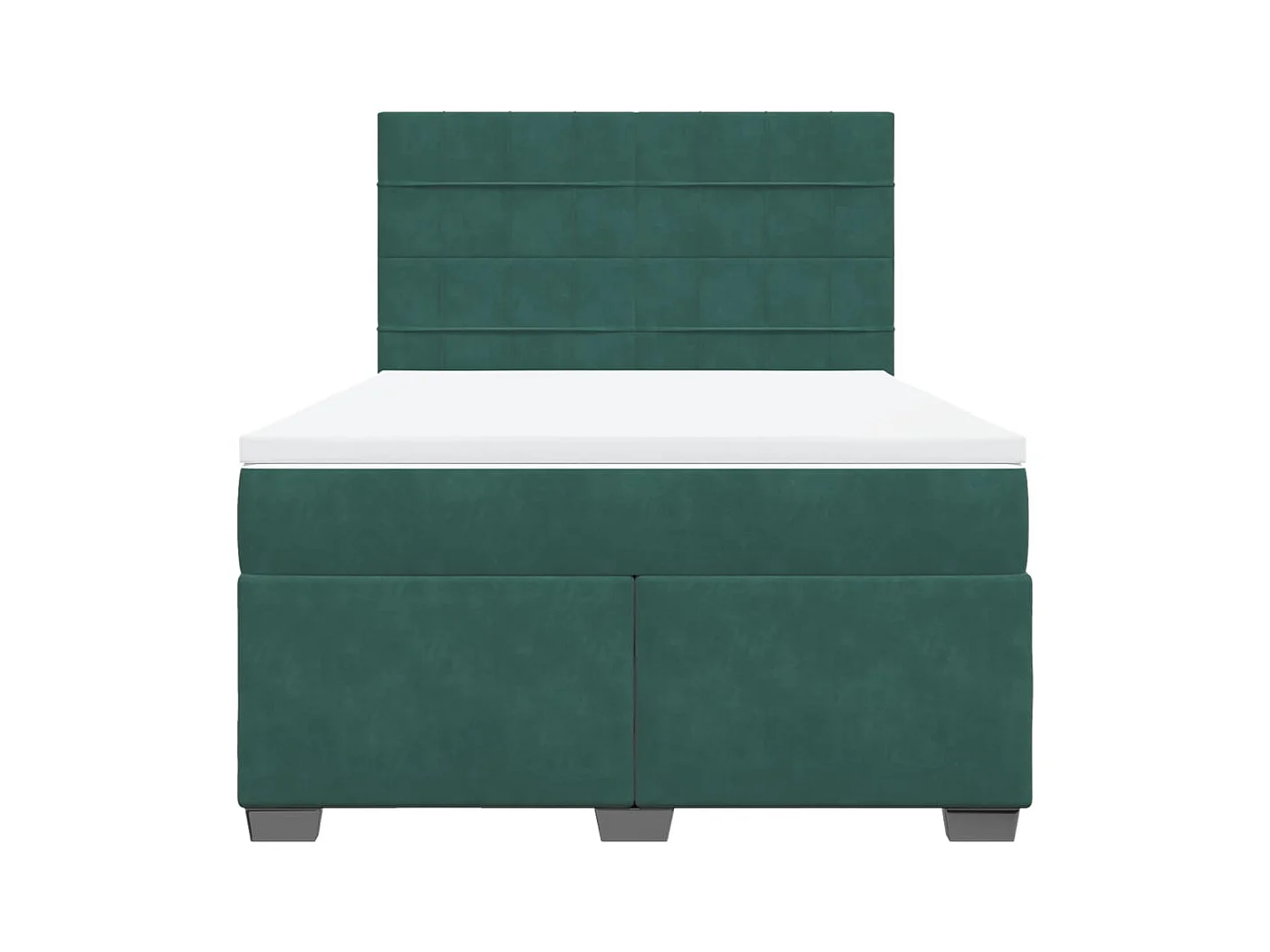 Sommier à lattes de lit et matelas Vert foncé 140x190cm Velours
