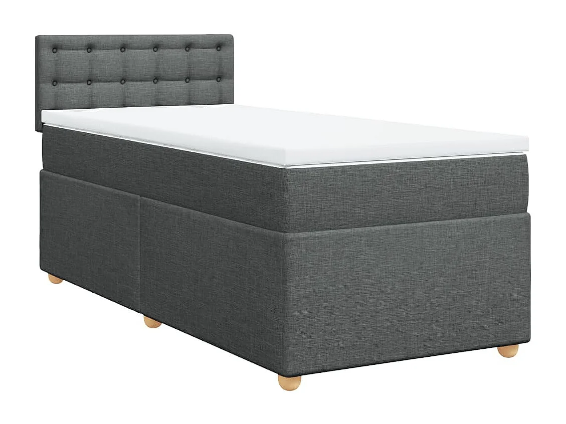 Boxspring met matras stof donkergrijs 90x190 cm