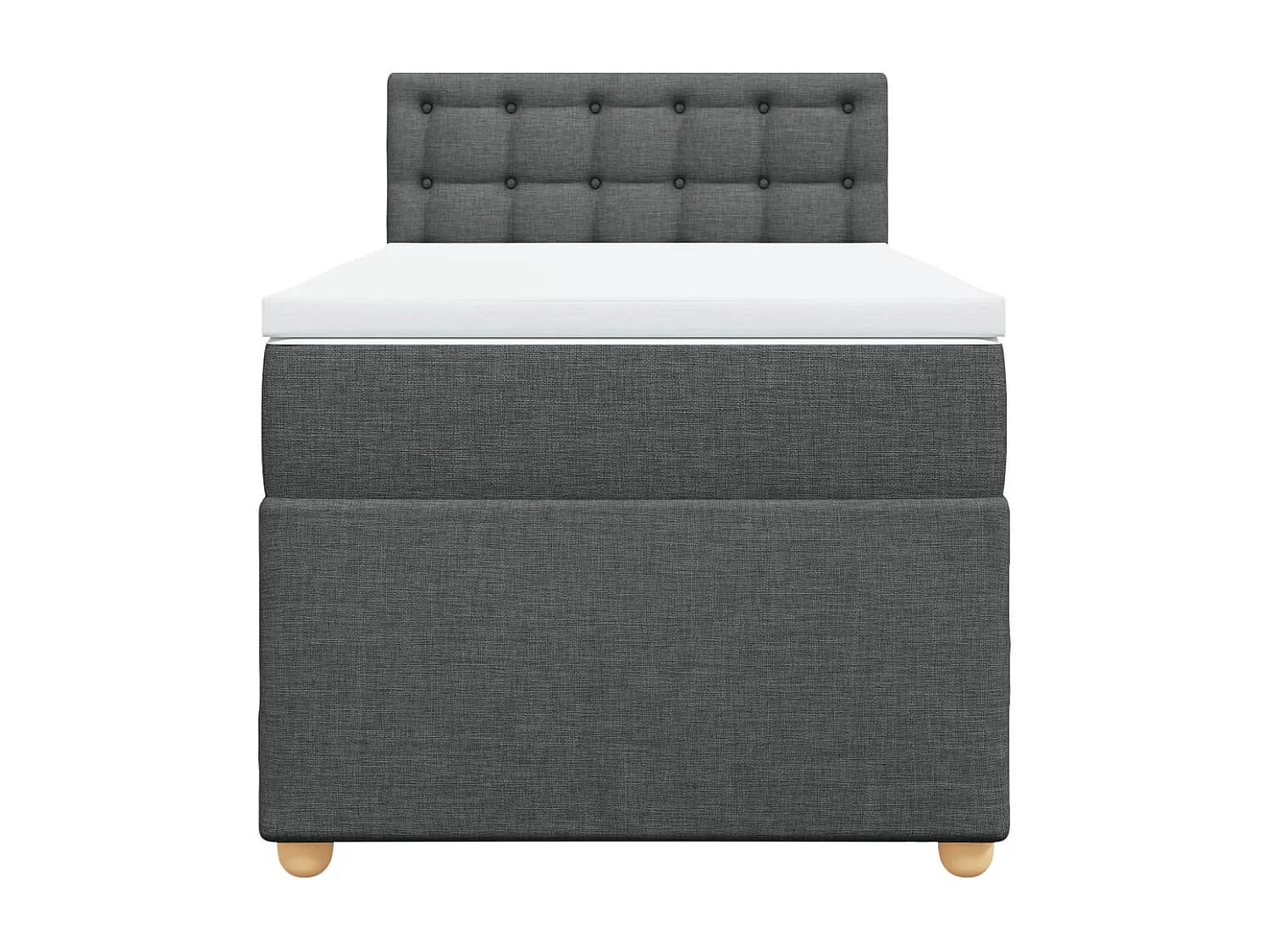 Boxspring met matras stof donkergrijs 90x190 cm