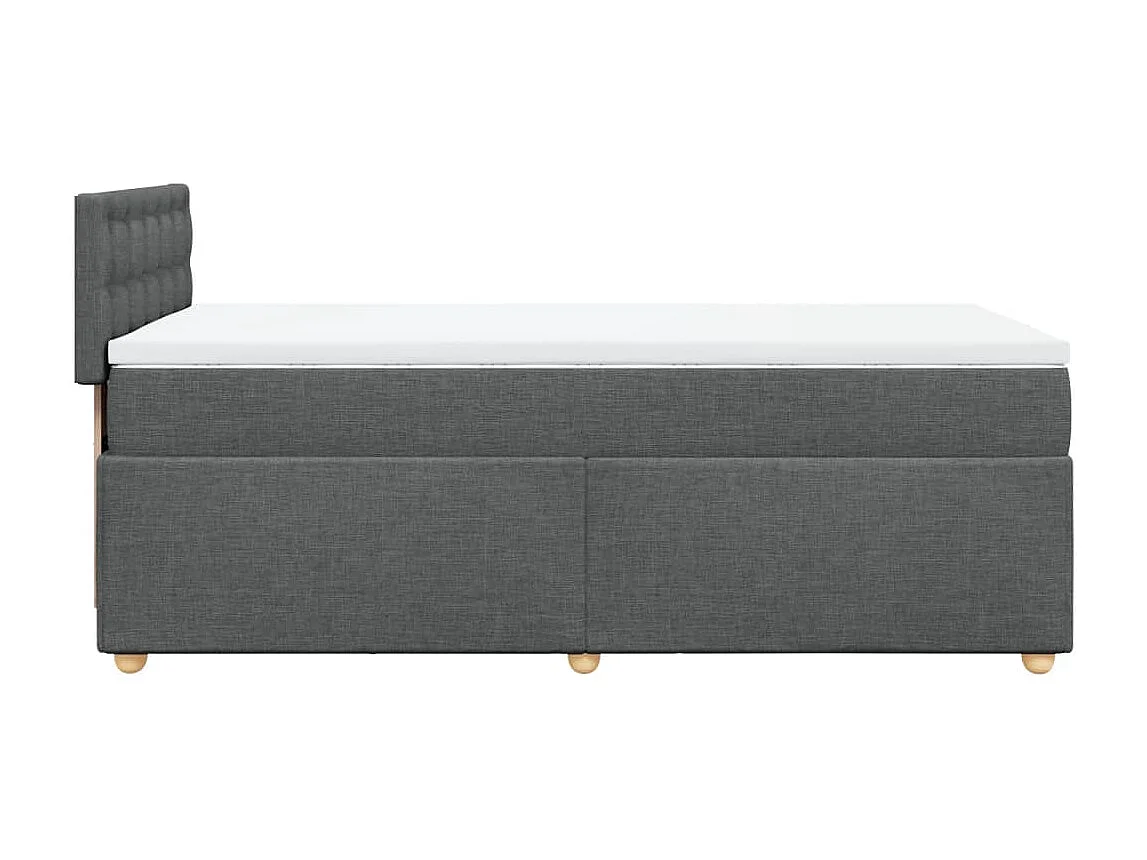 Boxspring met matras stof donkergrijs 90x190 cm