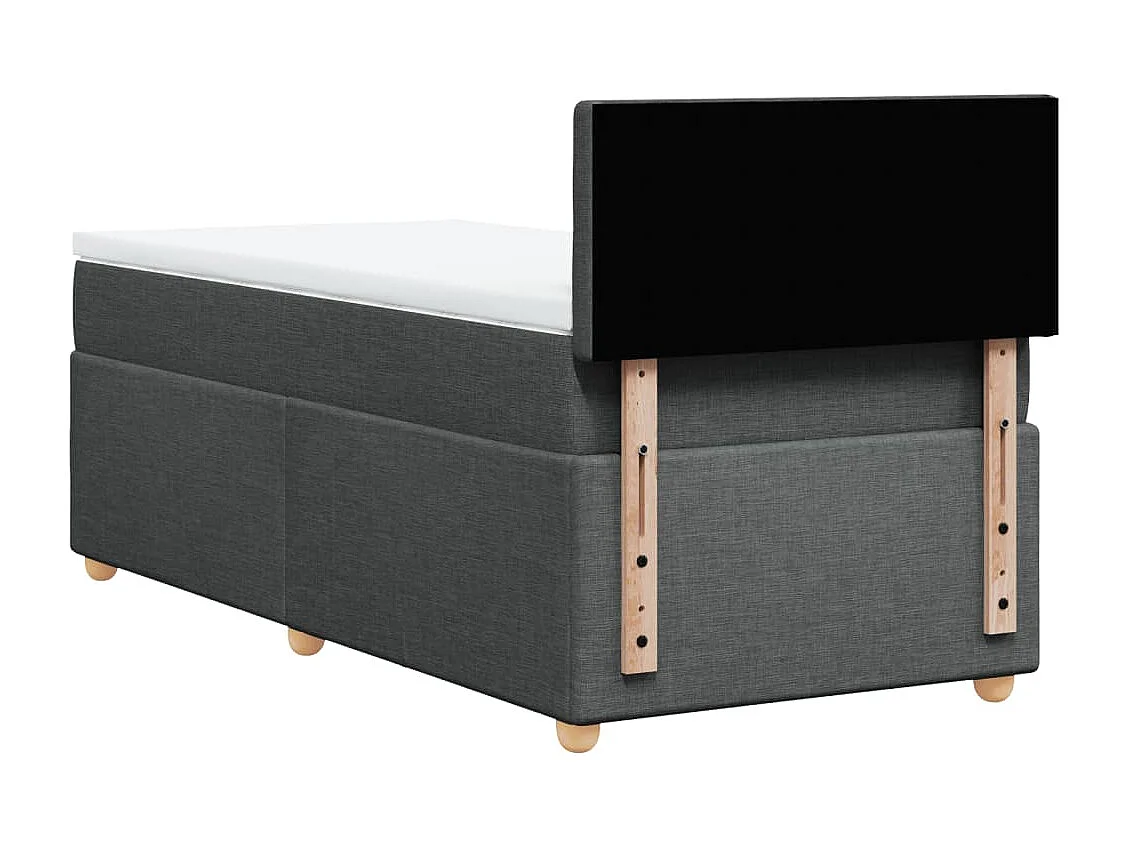 Boxspring met matras stof donkergrijs 90x190 cm