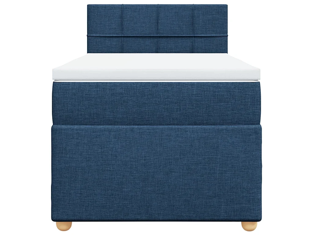 Boxspringbett mit Matratze Blau 90x190 cm Stoff