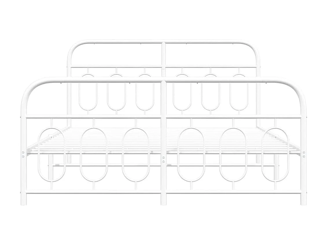 Bedframe met hoofd- en voeteneinde metaal wit 150x200 cm