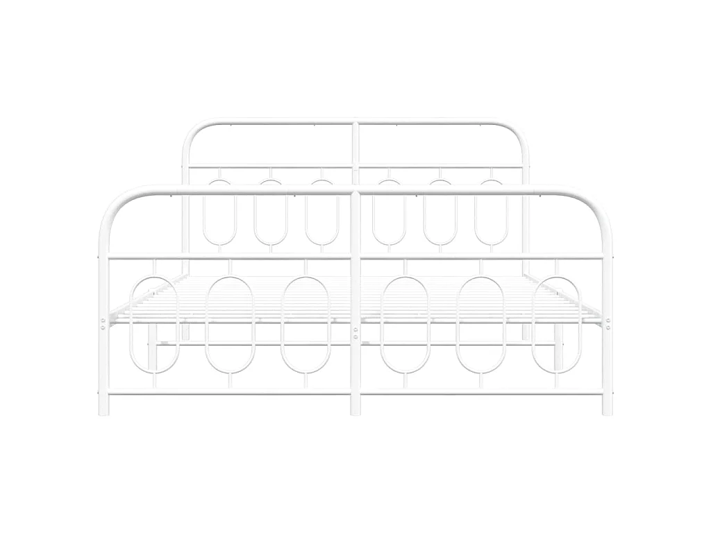 Bedframe met hoofd- en voeteneinde metaal wit 150x200 cm