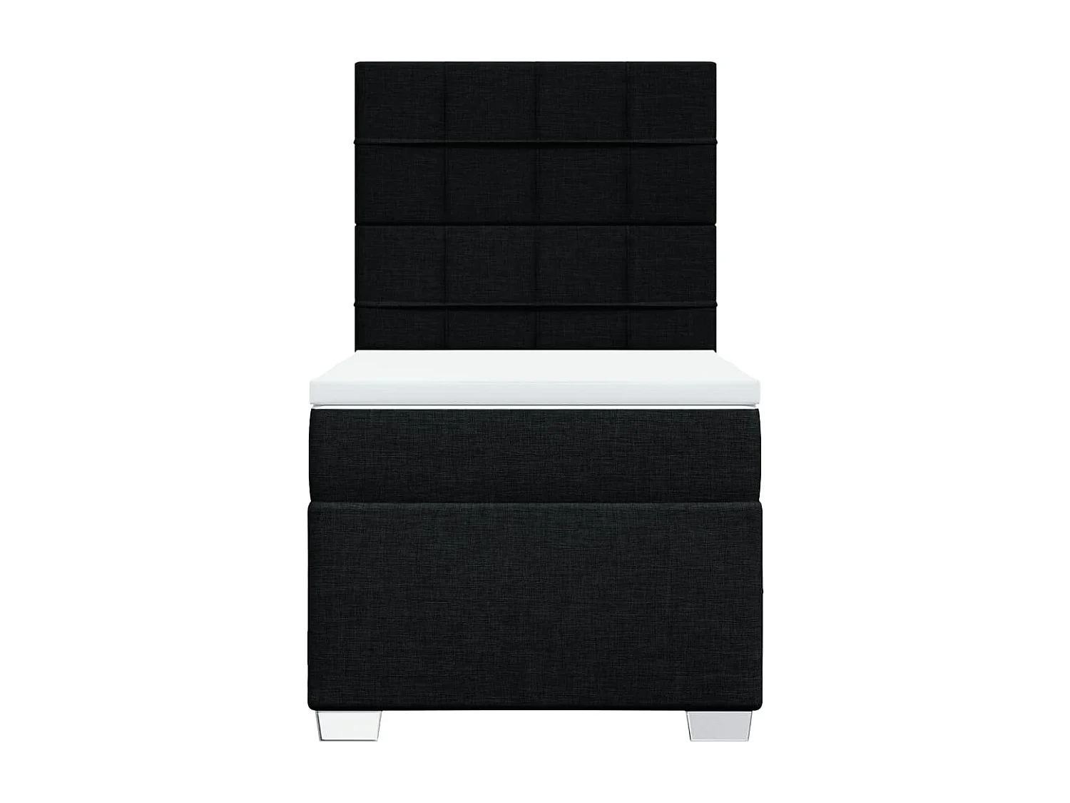 Sommier à lattes de lit avec matelas Noir 100x200 cm Tissu