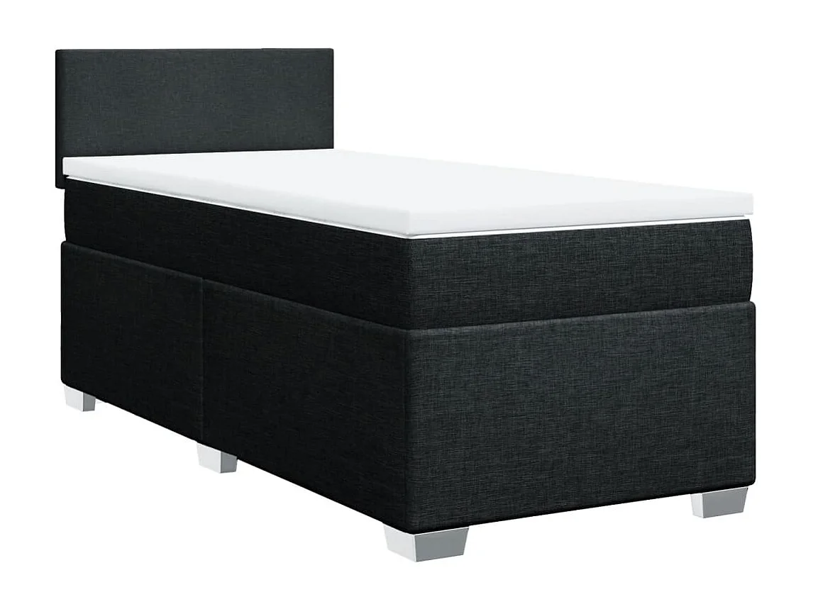 Boxspring met matras stof zwart 100x200 cm