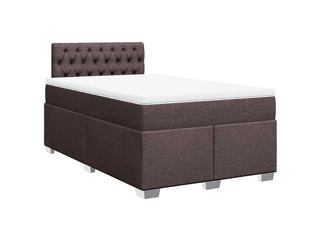Boxspringbett mit Matratze Dunkelbraun 120x200 cm Stoff