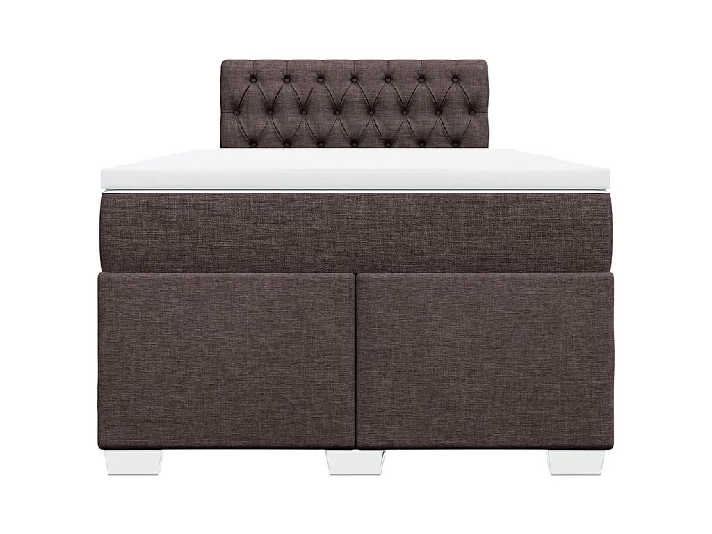 Boxspringbett mit Matratze Dunkelbraun 120x200 cm Stoff