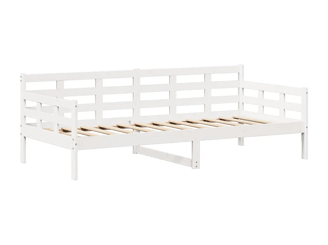Conj. sofá-cama e banco c/ telhado 90x200cm pinho maciço branco