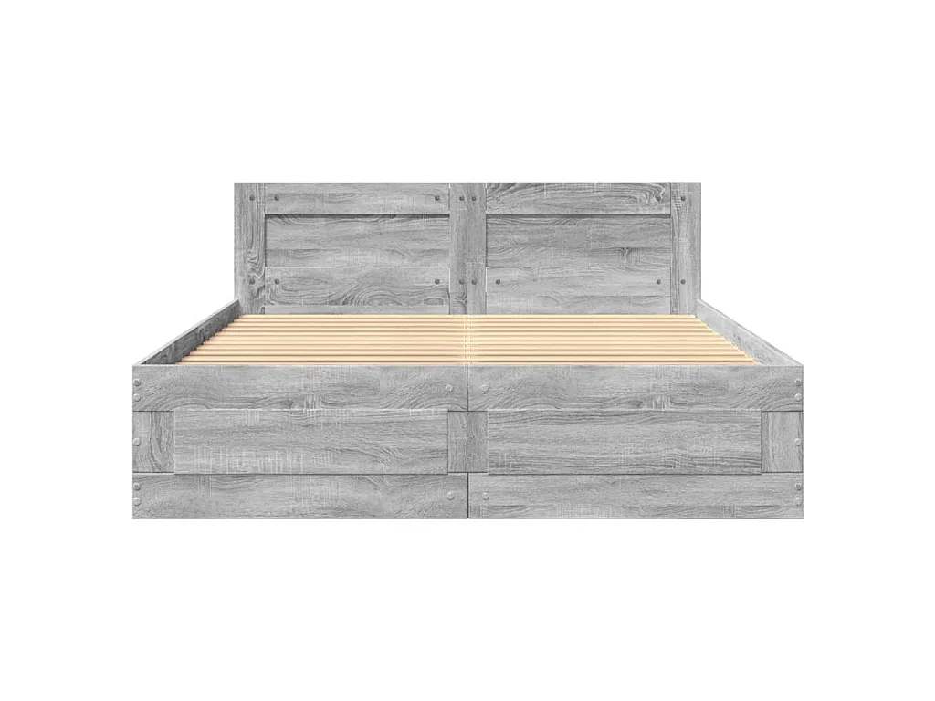 Bettgestell mit Kopfteil Grau Sonoma 120x200 cm Holzwerkstoff
