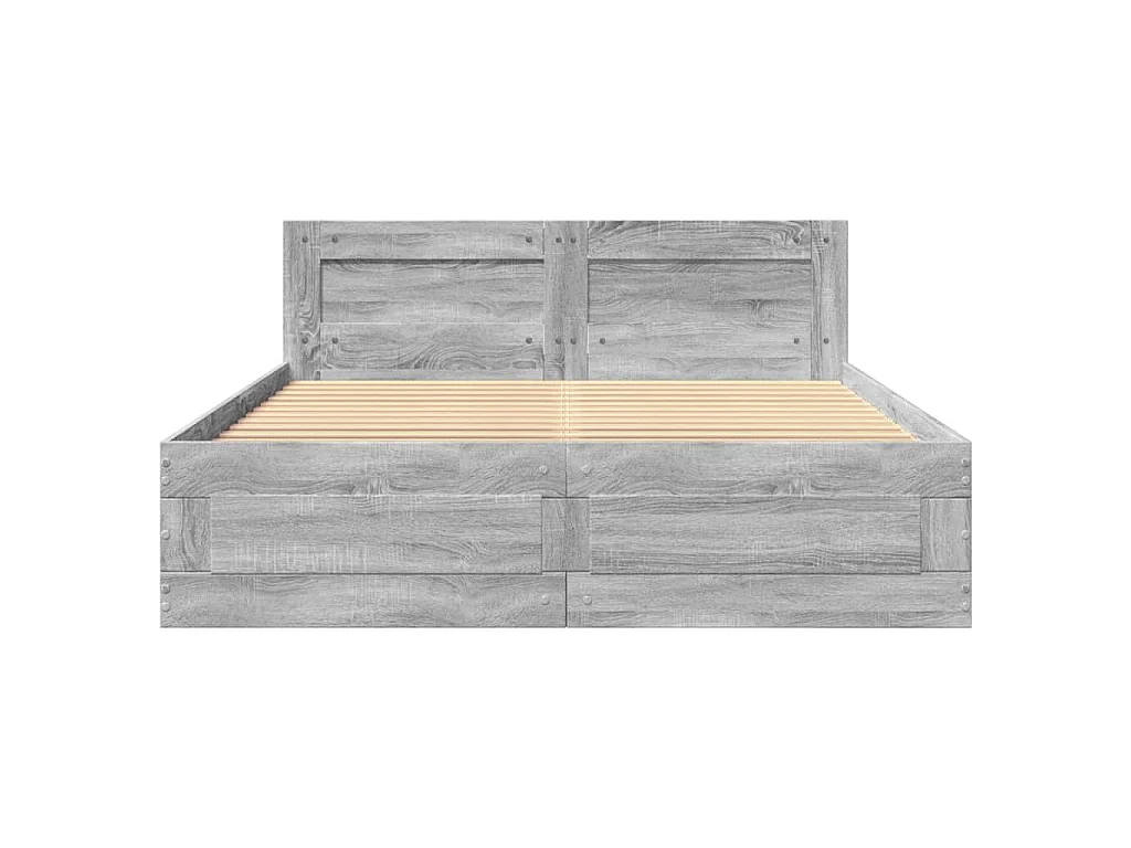 Cadre de lit et tête de lit sans matelas sonoma gris 120x200 cm