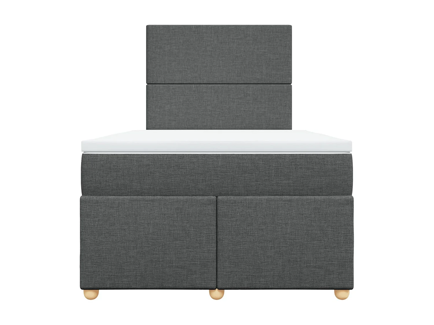 Cama box spring con colchón tela gris oscuro 120x190 cm