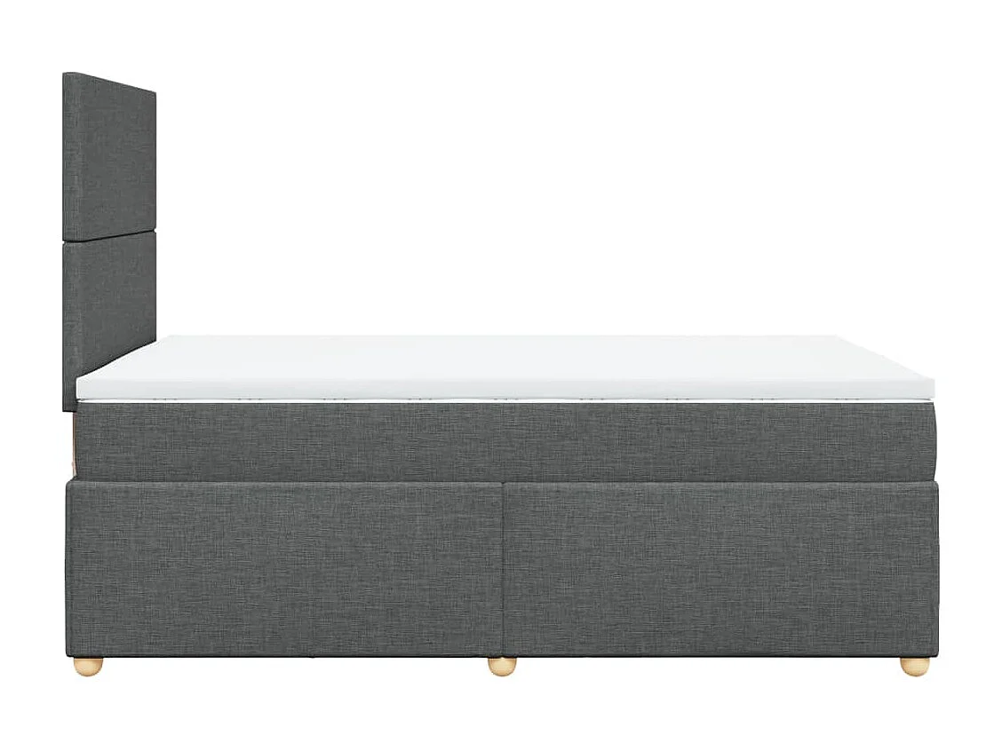 Cama box spring con colchón tela gris oscuro 120x190 cm