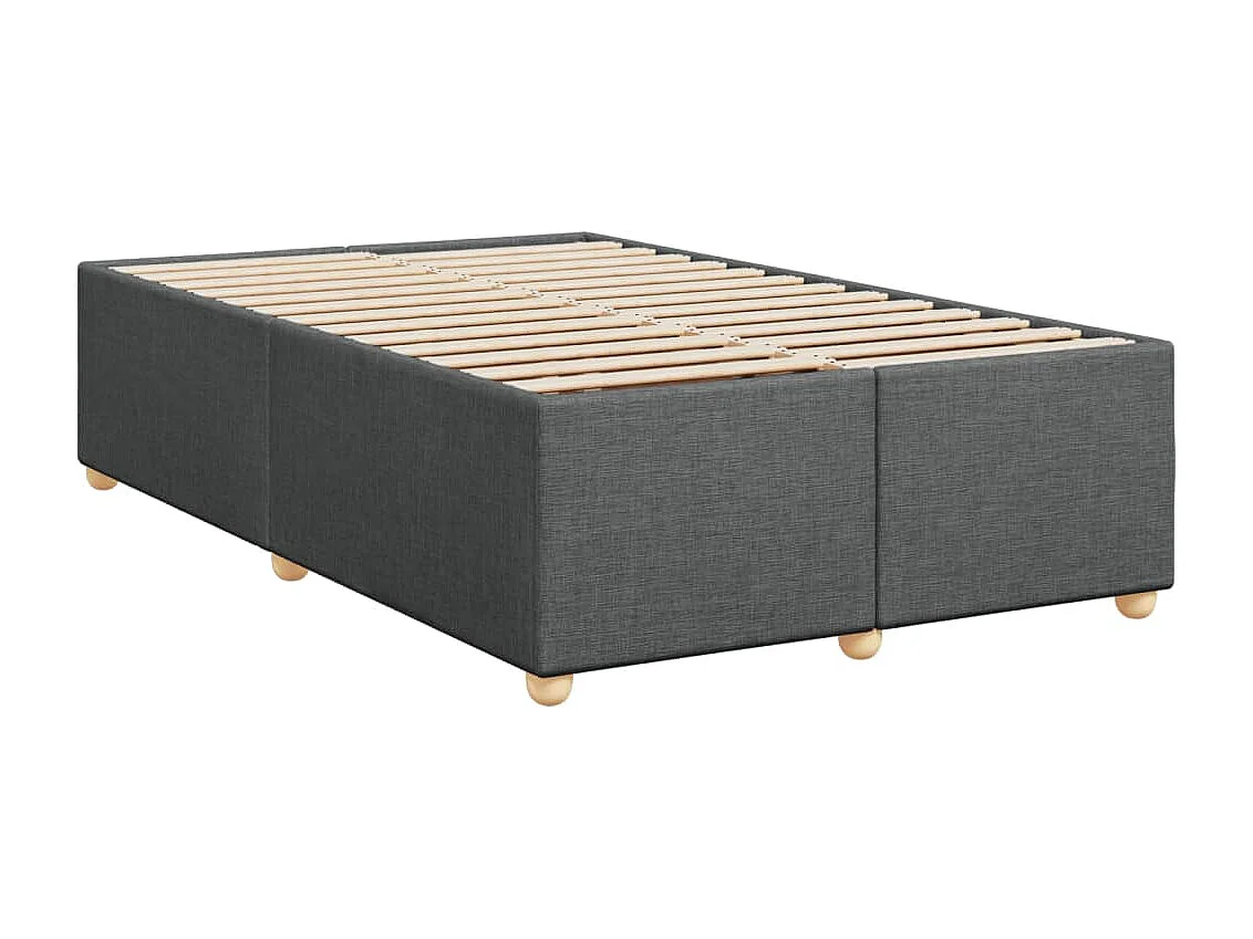 Cama box spring con colchón tela gris oscuro 120x190 cm