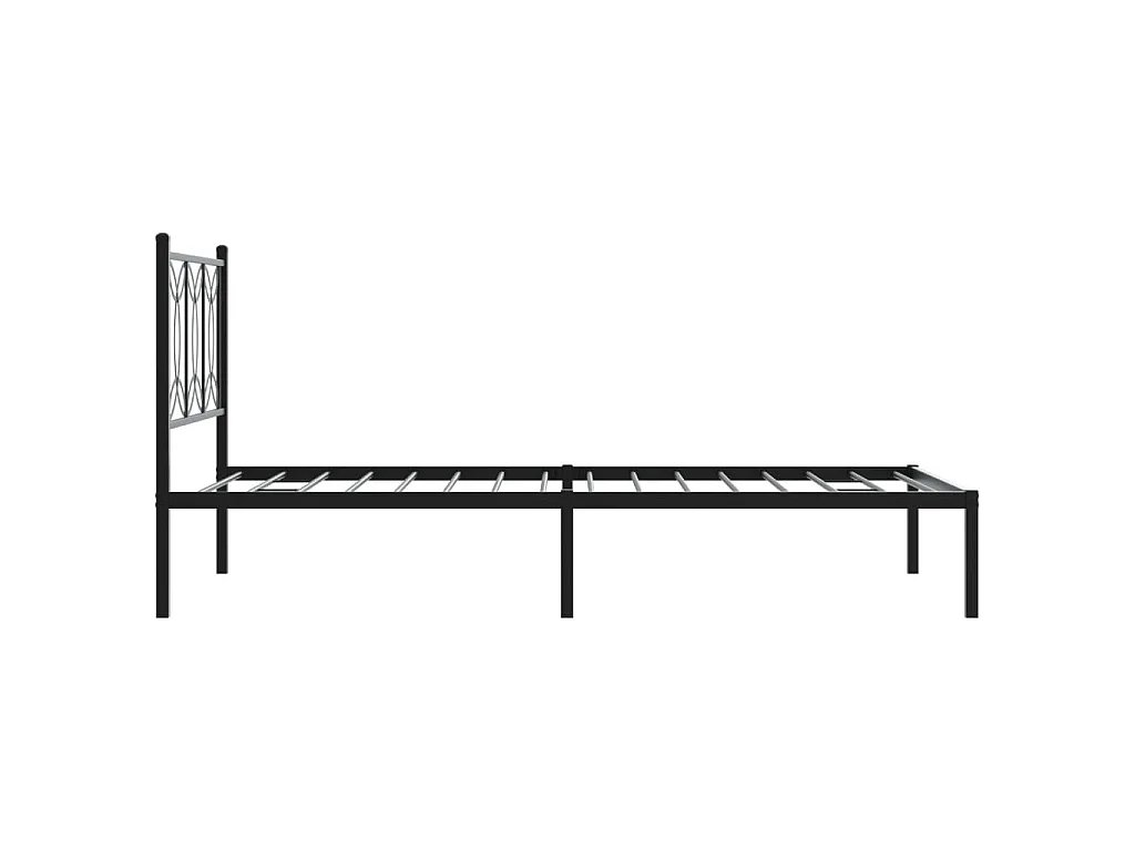 Bedframe met hoofdbord metaal zwart 100x200 cm