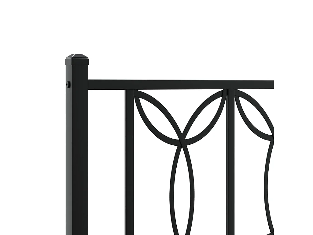 Bedframe met hoofdbord metaal zwart 100x200 cm