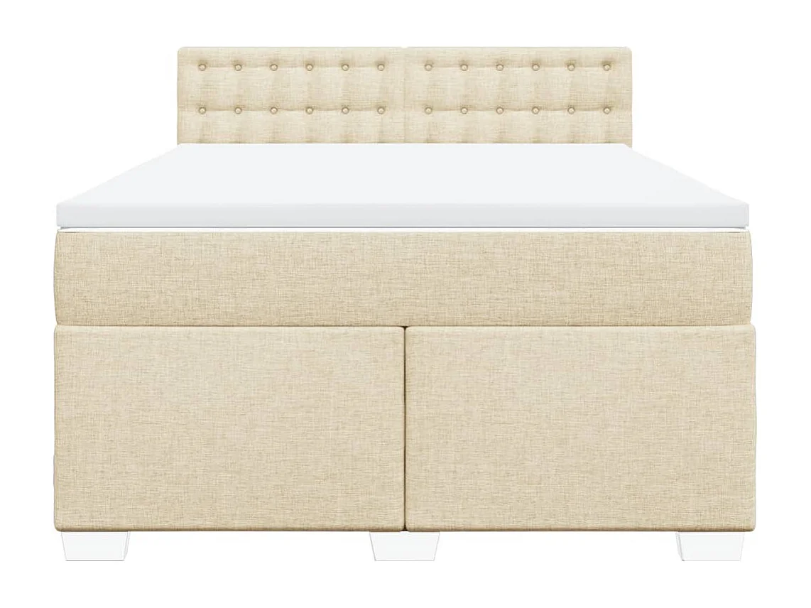 Giroletto a Molle con Materasso Crema 160x200 cm in Tessuto