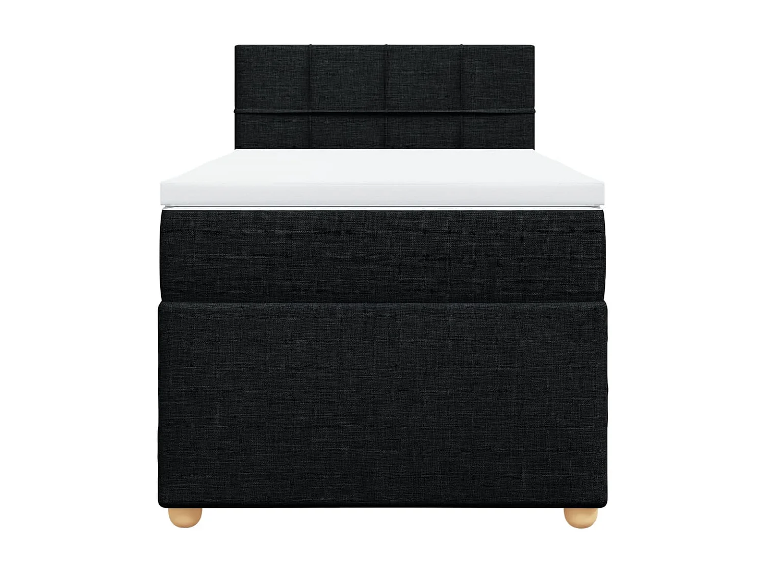 Cama box spring con colchón tela negro 90x200 cm