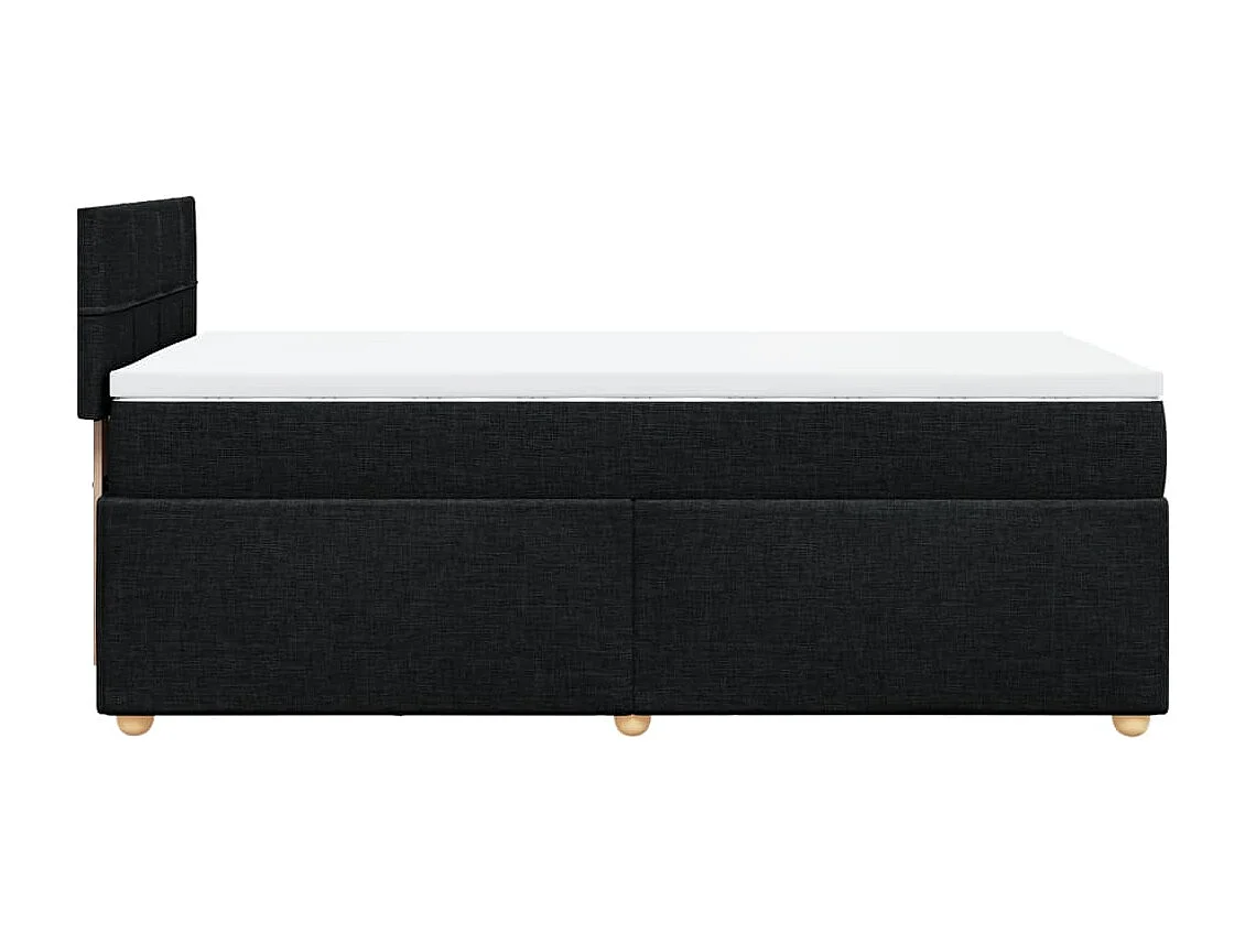 Cama box spring con colchón tela negro 90x200 cm